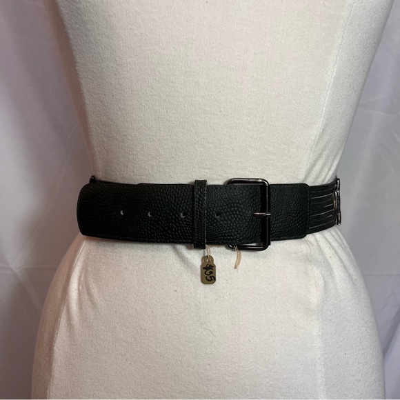 90s Punk Leather & Metal Belt - Picture 3 of 3